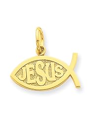 14k Yellow Gold Ichthus Fish Charm