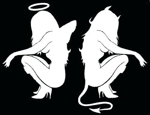 Skin Angel Devil Girl Sticker (Decal) #2 - 6"