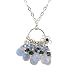 EXP Handmade Blue Swarovski Crystal Bead Necklace With Quartz Teardrops & Sterling Silver