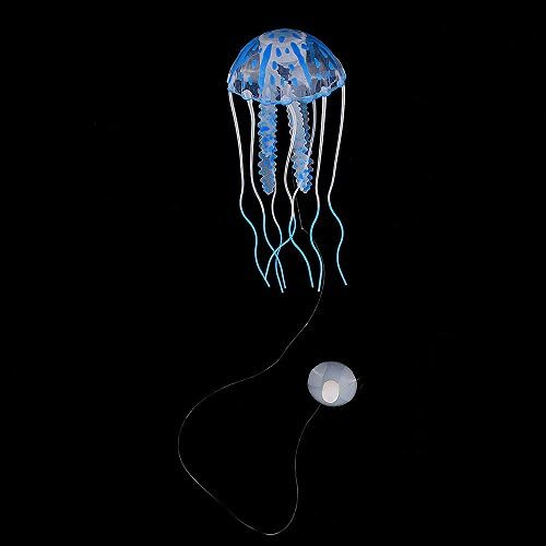 4" Glowing Effect Fish Tank Decoration Aquarium Artificial Jellyfish Ornament "Blue" No.22