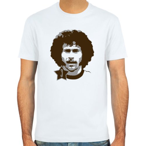 T-Shirt Paul Breitner ::: Farbauswahl: skyblue, sand oder weiß ::: Fußball-Kult