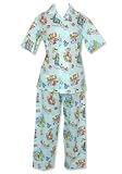 Frankie & Johnny Pool Party Aqua Shortsleeve Crop Pajama
