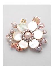 Flower Mother of Pearls Brooch In Copper