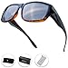 The Fresh High Definition Polarized Wrap Around Shield Sunglasses for Prescription Glasses 66mm Gift Box (405-Shiny Black/Demi, Grey)