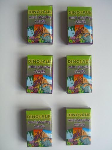 6 Packs of DINOSAUR Mini Playing Cards {Party/Loot Bag Toys} by PARTY BAG TOYS
