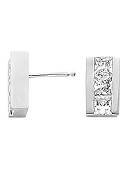 Pair of 14K White Gold Diamond Earrings - 0.60 Ct. -- LIFETIME WARRANTY