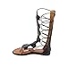 GB67 Girl's Mid-Calf Gladiator Strappy Thong Sandals
