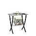 Monarch Specialties Bentwood Magazine Table with Tempered Glass, Cappuccino