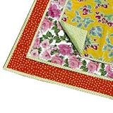 Childrens Table Easy-To-Clean Mat - Red Polka Dot Fabric/Size 32 x 32
