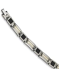 Titanium Carbon Fiber with 14k Gold Overlay Accent Bracelet