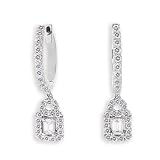14K White Gold 0.79cttw Round Diamond Earring