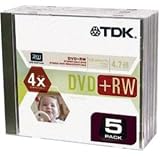 TDK Systems 5PK DVD-RW 4.7GB 4X-W/ JC ( DVD-RW47CBXS5 )