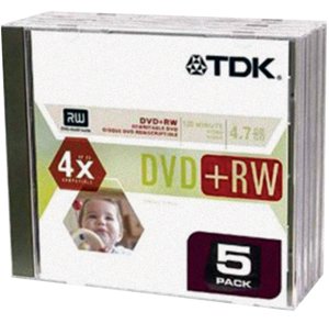 TDK Systems 5PK DVD-RW 4.7GB 4X-W/ JC ( DVD-RW47CBXS5 )