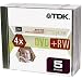 TDK Systems 5PK DVD-RW 4.7GB 4X-W/ JC ( DVD-RW47CBXS5 )