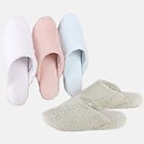 1 Pair Winter Warm Terry Hotel Spa Bath Slippers Fleece 80% Cotton 10 Shoes