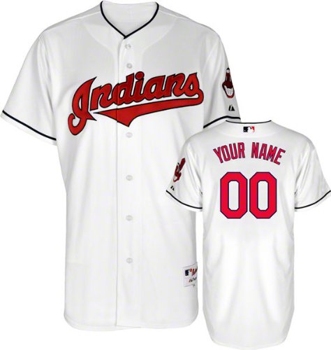 Cleveland Indians Majestic -Personalized With Your Name- Home White Authentic Jersey