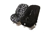 Itzy Ritzy Ritzy Rider in Black Skulls & Black Minky Dot Toddler Car Seat Cover