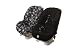 Itzy Ritzy Ritzy Rider in Black Skulls & Black Minky Dot Toddler Car Seat Cover