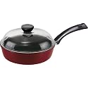 BERNDES 295399 ColorCAST Aluguss-Schmorpfanne carminrot 28 cm mit Glasdeckel