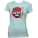 Konnichiwa Sushi Ladies Fine Jersey T-Shirt, Sea Foam, XL