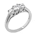 Jewelry : 14k White Gold Moissanite 3 Stone Lucern Past-Present and Future (1.50 cttw equivalent)