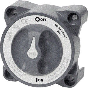 Blue Sea Systems 3001 HD-Series Battery Switch Single Circuit ON/OFF with Alternator Field Disconnect