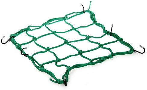 CARCHET® Motorbike Motorcycle 6 Hooks Hold Helmet Cargo Luggage Mesh Net Holder Green