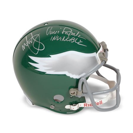 Mark Wahlberg and Vince Papale Autographed Invincible Full Size Helmet