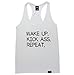 FTD Apparel Women's Wake Up Kick Ass Repeat Racerback Tank Top
