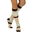 Xhilaration&reg; Juniors Knee High Socks 2 Pk - Brown, Oatmeal, Green & Gold Rugby Stripe and Black Solid - One Size