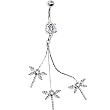 Clear Cubic Zirconia Mini Dragonfly Drop Belly Ring