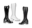 RETRO-302, Women's 2 1/2" Block Heel Costume or Halloween Lace-up GoGo Boots in 3 Colors and Sizes 6-14
