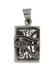 Egyptian Jewelry Silver Eye of Horus Filigree Pendant
