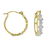 14k Yellow or Rose Gold Diamond Hoop Earrings (1/10 cttw, I-J Color, I2-I3 Clarity)