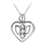 Sterling Silver Celtic Heart Pendant Necklace, 18"
