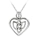 Sterling Silver Celtic Heart Pendant Necklace, 18