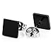 Men's 6~10mm Stainless Steel Studs Earrings Black Square Classic