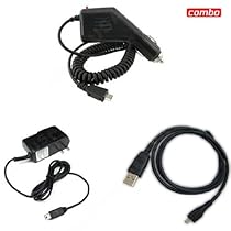 HTC EVO 4G Sprint Combo Rapid Car Charger + Home Wall Charger + USB Data Charge Sync Cable for HTC EVO 4G Sprint