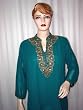 Party Wear Thread Embroidery Cerulean -Blue Tunic Top Medium Size !!