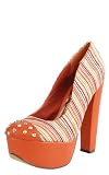 Yasenia Spike Toe Woven Pumps TANGERINE
