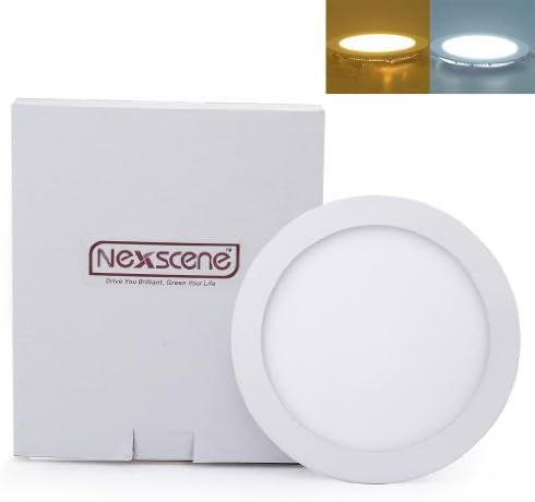 NexScene 15W 8 Inch Ultra Thin Anti-fogging Round Ceiling Panel LED Recessed Lighting Trim Downlight (Cool White)