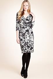 Autograph Crossover V Neck Crystal Print Dress