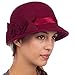 Sakkas Vivian Vintage Style 100% Wool Cloche Bell Hat with Flower Accent