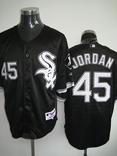 Men's Chicago Black Sox Jordan #45 Throwback Jersey Baseball Jersey Black Medium