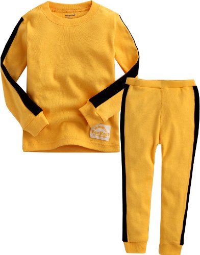 Vaenait Baby 12M-7T Kids Boys Sleepwear Pajama 2pcs Set Bruce Lee Yellow