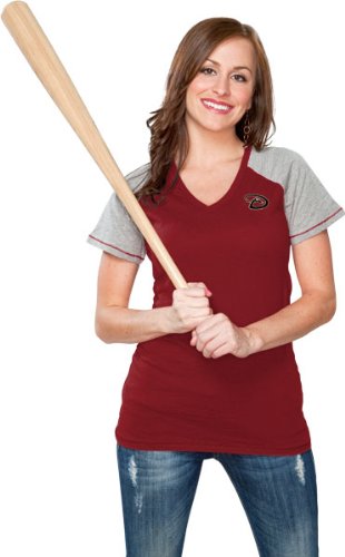 Arizona Diamondbacks Women's Cabernet Red Energy V-Neck T-Shirt