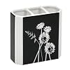Exposed Floral Ceramic Toothbrush Holder, Black/White