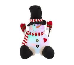 Battery Operated LED Lighted 12" Mr. Frosty Color Changing Snowman