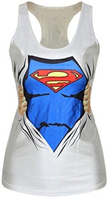 Superman 3D Printed women Sleeveless T-shirt summer sports vest
