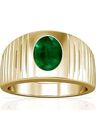 14K Yellow Gold Oval Cut Emerald Solitaire Ring